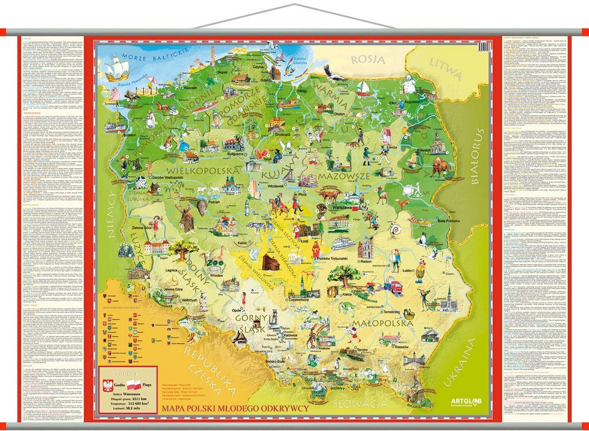 Polska Młodego Odkrywcy. Mapa na ścianę dla dzieci, 140x100 cm
